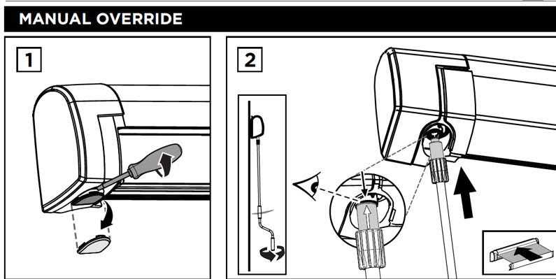 How can I open the awning manually